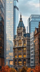 Architectural Harmony: Congress Hall and Modern Buildings with Art Nouveau and Steampunk Influences&rdquo;9:16 ar Time Warp digital art 

