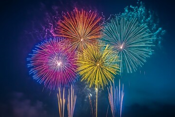 Colorful Fireworks Night Sky Celebration6