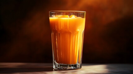 Fresh mango smoothie in the glass