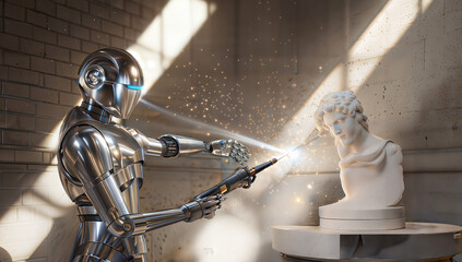 Cyber sculptor: mechanical hands, living forms