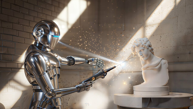 Cyber sculptor: mechanical hands, living forms