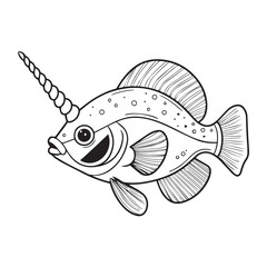 Vector illustration of a tropical marine animal swimming underwater