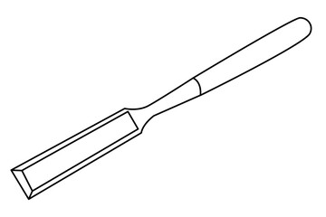 Hand drawn doodle chisel, vector illustration, black outline. Great for woodworking projects, DIY guides, repair manuals, and carpentry illustrations