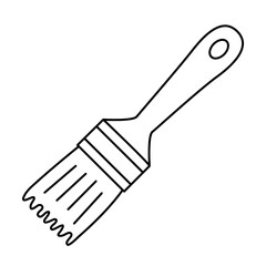 Hand drawn doodle flat paintbrush, vector illustration, black outline. Great for painting projects, DIY crafts, home improvement, and artistic illustrations