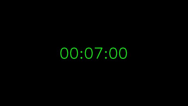 numbers scrolling backward like a countdown in green color and at the end turning RED at ZERO