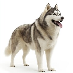 Fototapeta premium Photo of Alaskan Malamute Dog isolated on white background