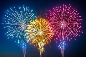 Colorful Fireworks Nighttime Display