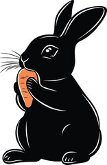 Obraz premium black and white rabbit