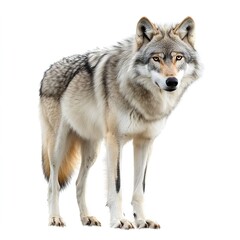 Fototapeta premium Photo of Alaskan tundra wolf isolated on white background