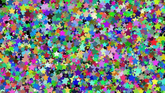  colorful five pointed stars like those of a wild west sheriff appearing on the monitor with random colors