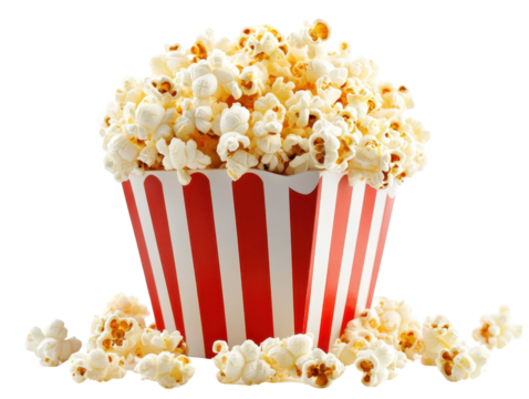 Isolated bucket of popcorn