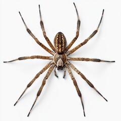 Photo of Angle web spider isolated on white background