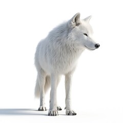 Obraz premium Photo of Arctic wolf isolated on white background