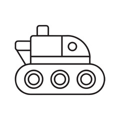 Obraz premium Minimalist Tank Line Art Illustration