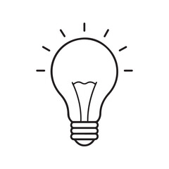 Minimalist Light Bulb Line Art Illustration
