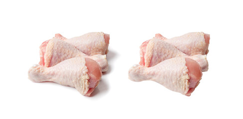 Raw Chicken Drumsticks Isolated, Uncooked Poultry Legs, Fresh Hen Meat, Fresh Chicken Drumstick