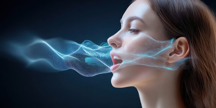 Speech patterns using spectrograms studio environment digital art abstract communication concept