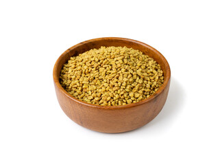 Fenugreek Seeds Isolated, Dry Trigonella, Spicy Methi Dana Grains, Indian Kitchen Seasoning Ingredient