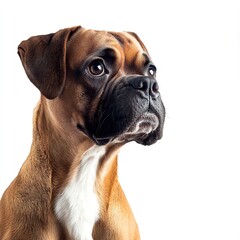 Fototapeta premium Photo of Boxer Dog isolated on white background