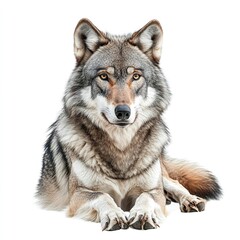 Fototapeta premium Photo of British Columbia wolf isolated on white background