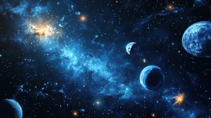 Panoramic view of the night starry sky