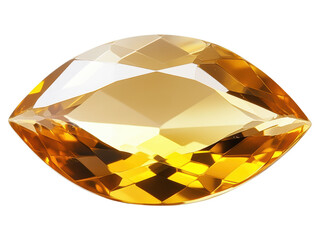 Isolated Detailed Citrine Gemstone with Complex Facets