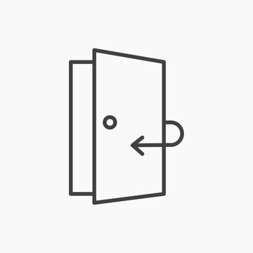 recommend clip art: Door closed icon isolated on white background