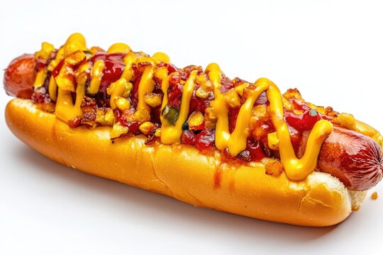 Crispy Corn dog 4k shot isolated in white background