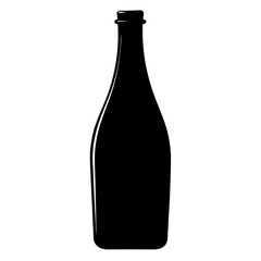 bottle black silhouette vector, Simple silhouette Design vector icon with white background.
