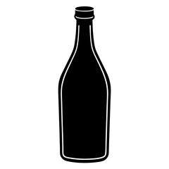 bottle black silhouette vector, Simple silhouette Design vector icon with white background.