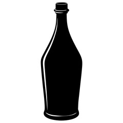 bottle black silhouette vector, Simple silhouette Design vector icon with white background.