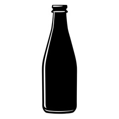 bottle black silhouette vector, Simple silhouette Design vector icon with white background.