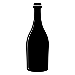 bottle black silhouette vector, Simple silhouette Design vector icon with white background.