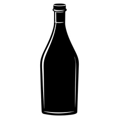 bottle black silhouette vector, Simple silhouette Design vector icon with white background.