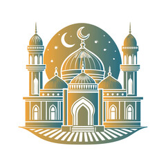 Digital Illustration of Islamic Mosque