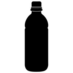 water bottle black silhouette vector, Simple silhouette Design vector icon with white background.