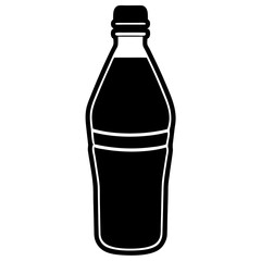 water bottle black silhouette vector, Simple silhouette Design vector icon with white background.