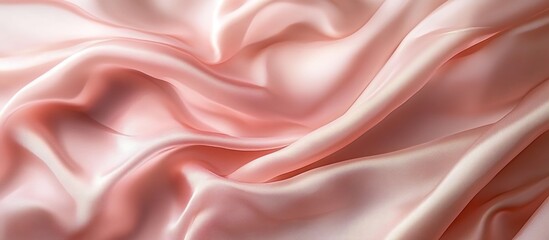 Fototapeta premium Beautiful pink silk satin background with smooth, wavy folds, creating an elegant and luxurious wallpaper for a Valentine's Day celebration.