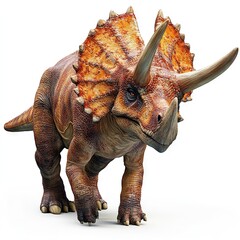 Fototapeta premium Photo of Dinosaur Triceratops isolated on white background
