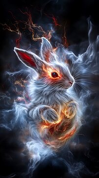 Plasma rabbit encounter a sci-fi adventure through the cosmic void from an alien viewpoint