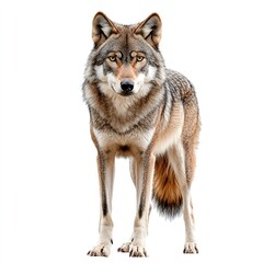 Obraz premium Photo of Eastern wolf isolated on white background