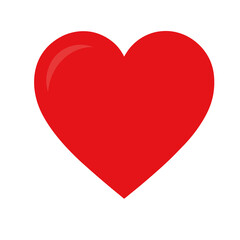 Red Heart Vector Illustration on White Background