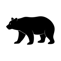 Silhouette of a bear and polar bear in a wild animal illustration