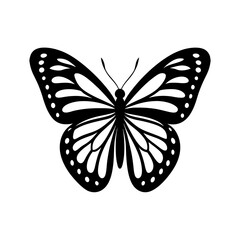 Black butterfly vector illustration on a white background