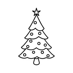 Set of Vector Christmas Trees with Holiday Decorations