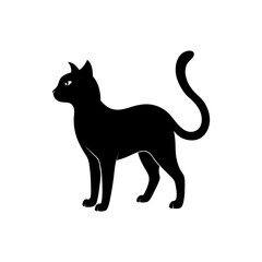 Black cat silhouette and vector illustration