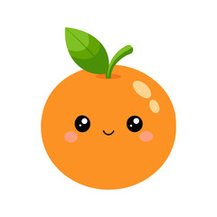 Smiling cartoon orange fruit vector illustration