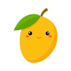 Cute vector illustration of a ripe and juicy orange fruit