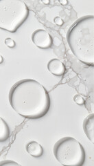 Large water droplets on marble surface, serenity in simplicity