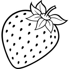 Modern Strawberry Line Drawing Vector